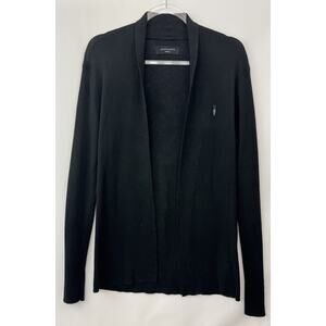 AllSaints Women's Black Open Front Casual Travel Cardigan Size Medium